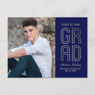 Touch of Class Graduation Announcement Postcard