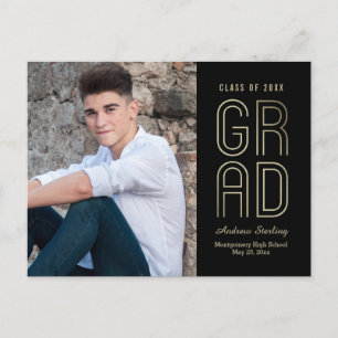 Touch of Class Graduation Announcement Postcard