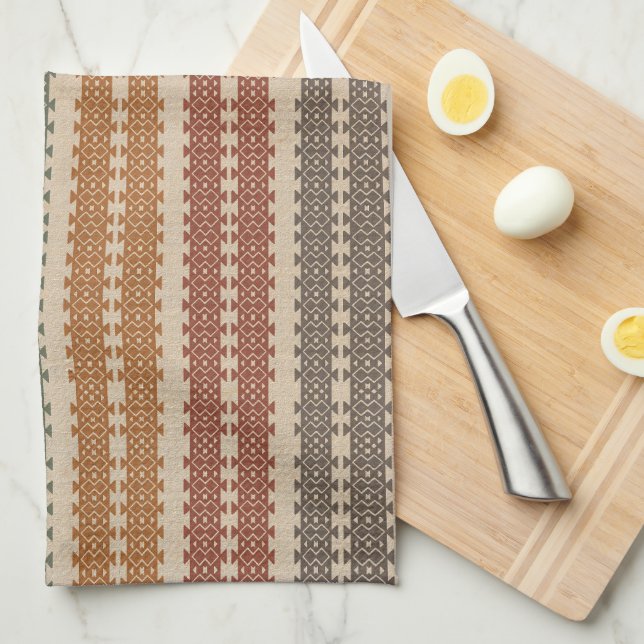 Touch of Colour Geo Pattern  Tea Towel (Quarter Fold)