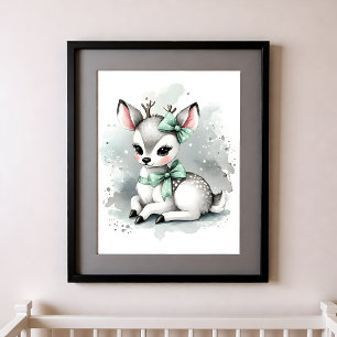 Touch of Colour Nursery Forest Animals Deer Poster