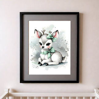 Touch of Colour Nursery Forest Animals Deer Poster