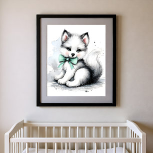 Touch of Colour Nursery Forest Animals Wolf Poster