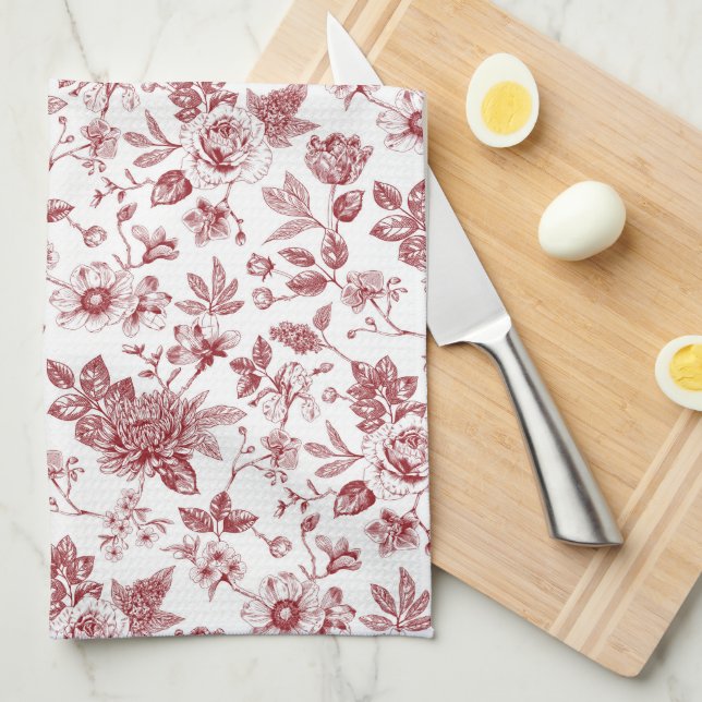 Touch of Elegance Garden Toile Tea Towel (Quarter Fold)