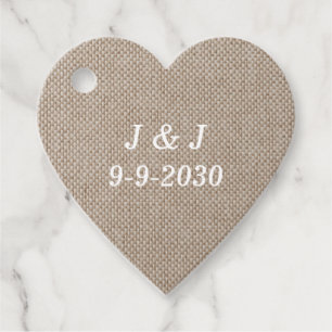 Touch of Elegance with Opulent Love Linen Heart Favour Tags