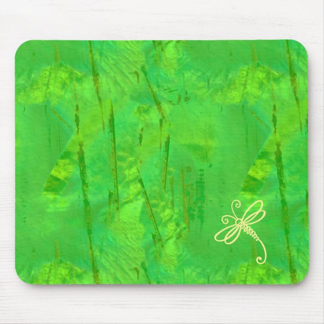 Touch Of Green Dragonfly Art Mouse Pad (Front)