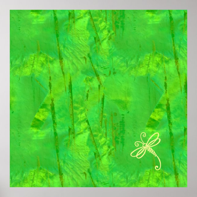 Touch Of Green Dragonfly Art Poster (Front)