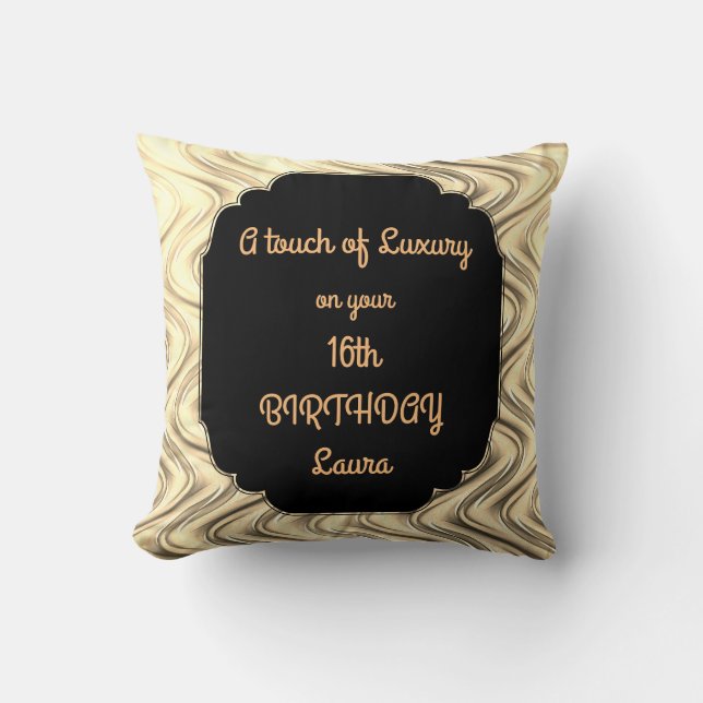 Touch of Luxury 16th Birthday design Cushion (Front)