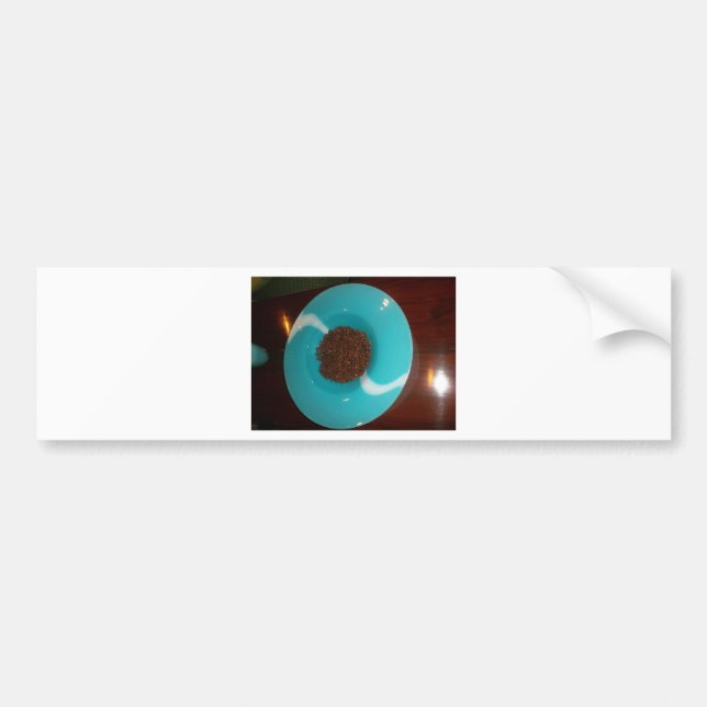 Touch of the Sea: A Cyan Bowl of Coffee Bumper Sticker (Front)