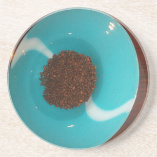 Touch of the Sea: A Cyan Bowl of Coffee Coaster