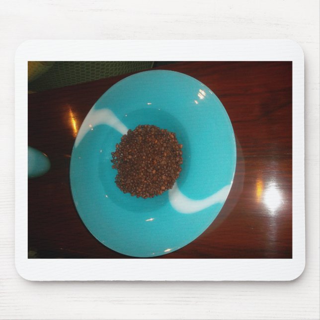 Touch of the Sea: A Cyan Bowl of Coffee Mouse Pad (Front)