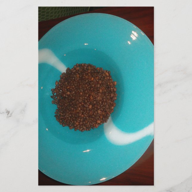 Touch of the Sea: A Cyan Bowl of Coffee  Stationery (Front)