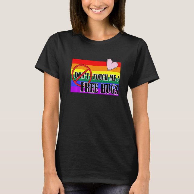Touch Pride Rainbow Pink Heart Abaddon Merch T-Shirt (Front)