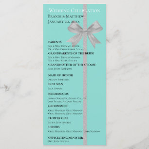 Touch Silver Wedding Suite Bridal Party Ceremony Program
