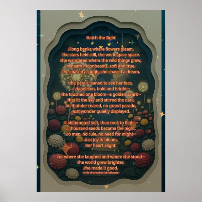 Touch the Light Poem and Print (Front)