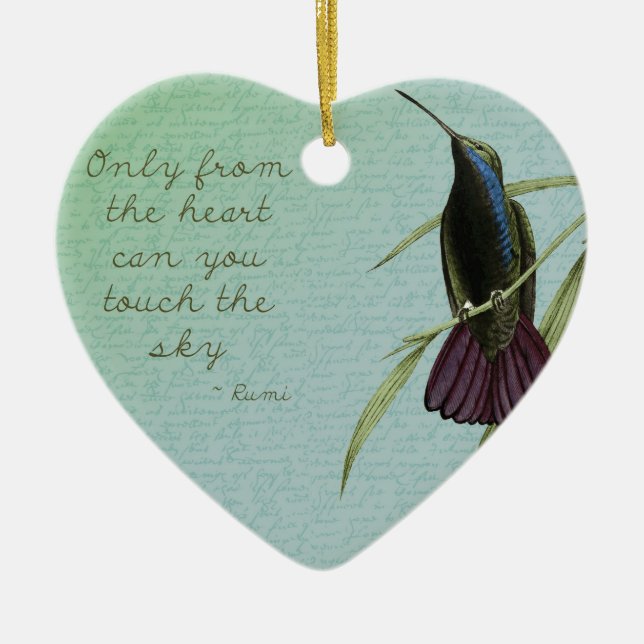 Touch the Sky Hummingbird Ceramic Tree Decoration (Front)