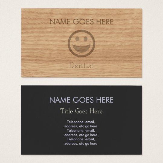 "Touch Wood" Dentist Business Cards