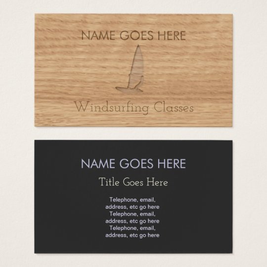 "Touch Wood" Windsurfer Business Cards