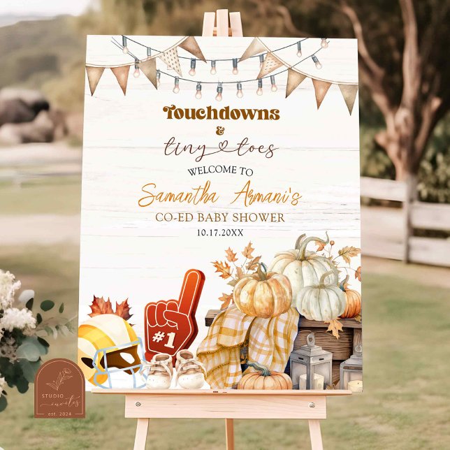 Touchdown and Tiny Toes Baby Shower Welcome Sign (Creator Uploaded)