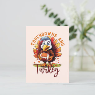 Touchdown and Turkey Thanksgiving Postcard