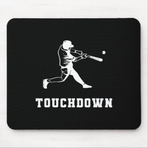 Touchdown Baseball Humour Funny Touchdown Baseball Mouse Pad