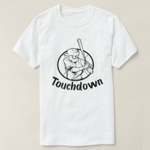 Touchdown Baseball Vintage Retro Baseball Player T-Shirt