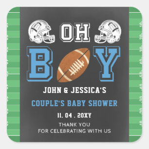 Touchdown Boy Football Square Sticker