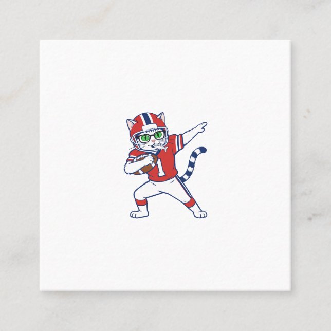 Touchdown Cat  Square Business Card (Front)