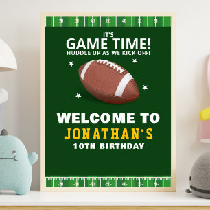 Touchdown Celebration: Football Field Birthday bo Poster