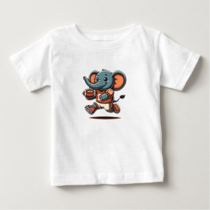Touchdown Elephant: Cartoon Football Baby T-Shirt