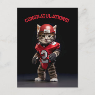 Touchdown Kitten Postcard