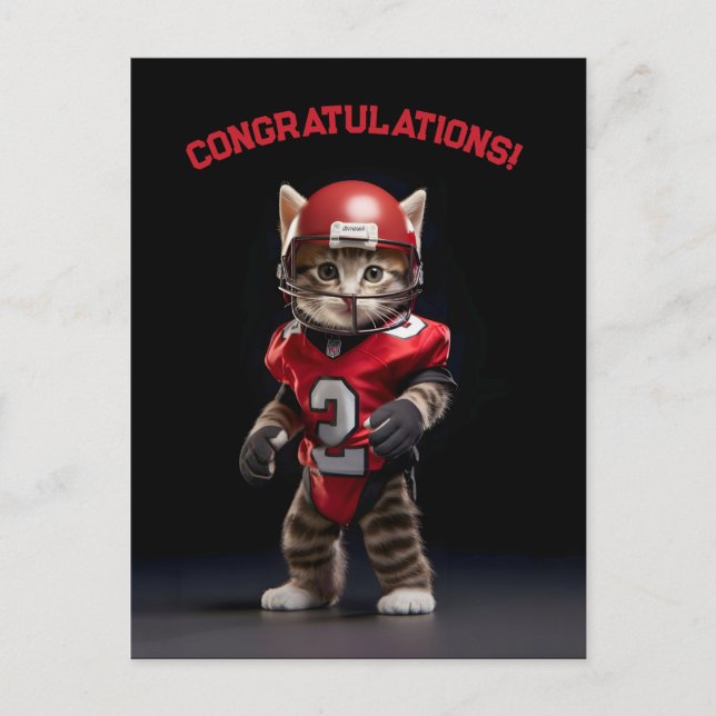 Touchdown Kitten Postcard (Front)