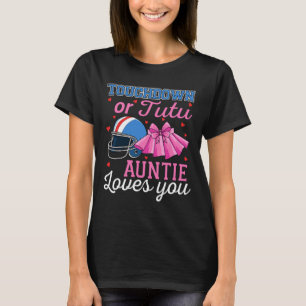 Touchdown Or Tutu Auntie Loves You Football Ba T-Shirt