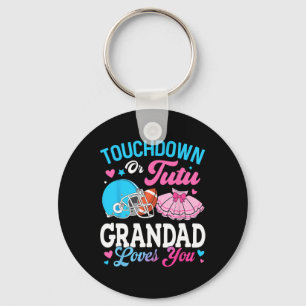 Touchdown Or Tutu Grandad Loves You Gender Reveal Key Ring
