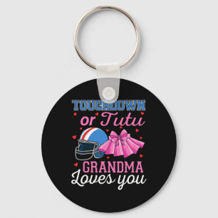 Touchdown Or Tutu Grandma Loves You Football Gende Key Ring