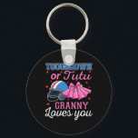 Touchdown Or Tutu Granny Loves You Football Gender Key Ring<br><div class="desc">Touchdown Or Tutu Granny Loves You Football Gender Reveal</div>