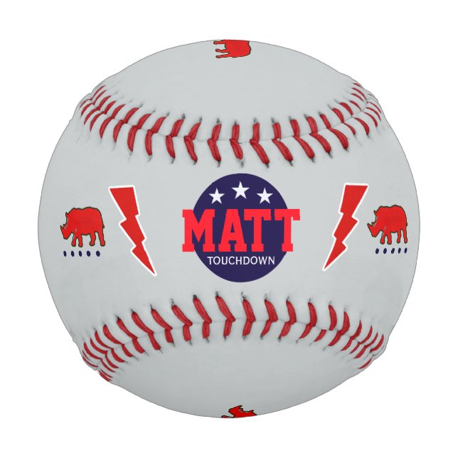 touchdown personalised baseball (Front)