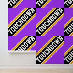 TOUCHDOWN Purple Orange Black Racing Stripes Wallpaper