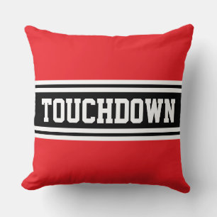 TOUCHDOWN Sporty Bright Black Racing Stripes Cushion