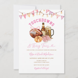 Touchdown Tiny Toes Football Couples Baby Shower Invitation