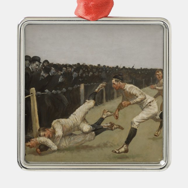 Touchdown, Yale vs. Princeton, Thanksgiving Day, Metal Tree Decoration (Front)