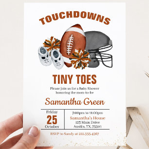 Touchdowns and Tiny Toes Baby Shower Invitation