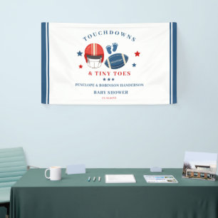 Touchdowns and Tiny toes, Football baby shower Banner