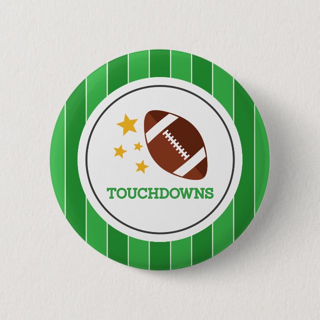 Touchdowns Gender Reveal 6 Cm Round Badge (Front)