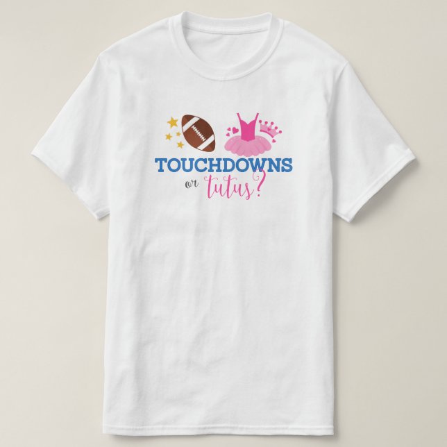 Touchdowns or Tutus Blue Pink Gender Reveal Men's T-Shirt (Design Front)