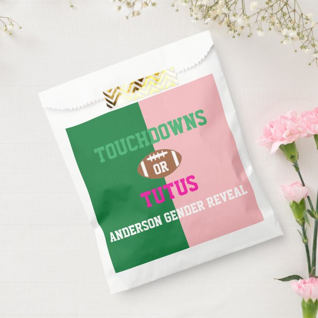 Touchdowns or Tutus Gender Reveal Favour Bag (Sealed)