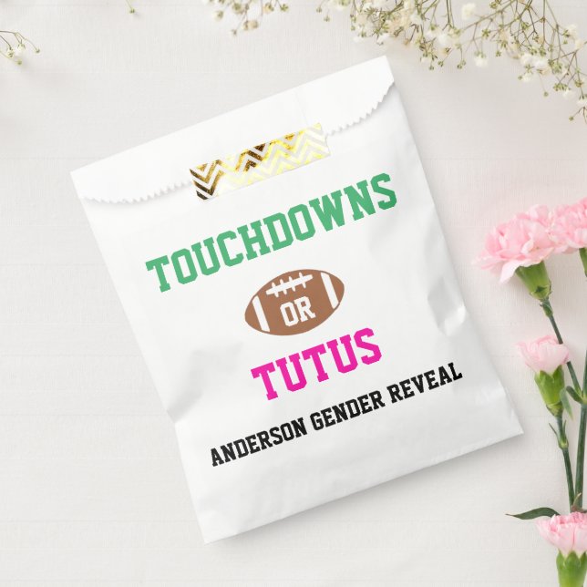 Touchdowns or Tutus Gender Reveal Favour Bag (Sealed)