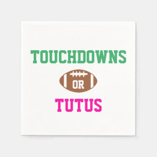 Touchdowns or Tutus Gender Reveal Napkin