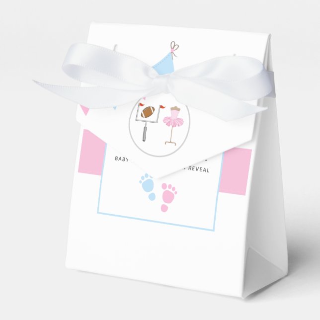 Touchdowns or Tutus Gender Reveal Party Favour Box (Front Side)