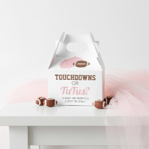 Touchdowns or Tutus Gender Reveal Thank You Favour Box
