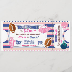 Touchdowns or Tutus Invitation - diaper raffle